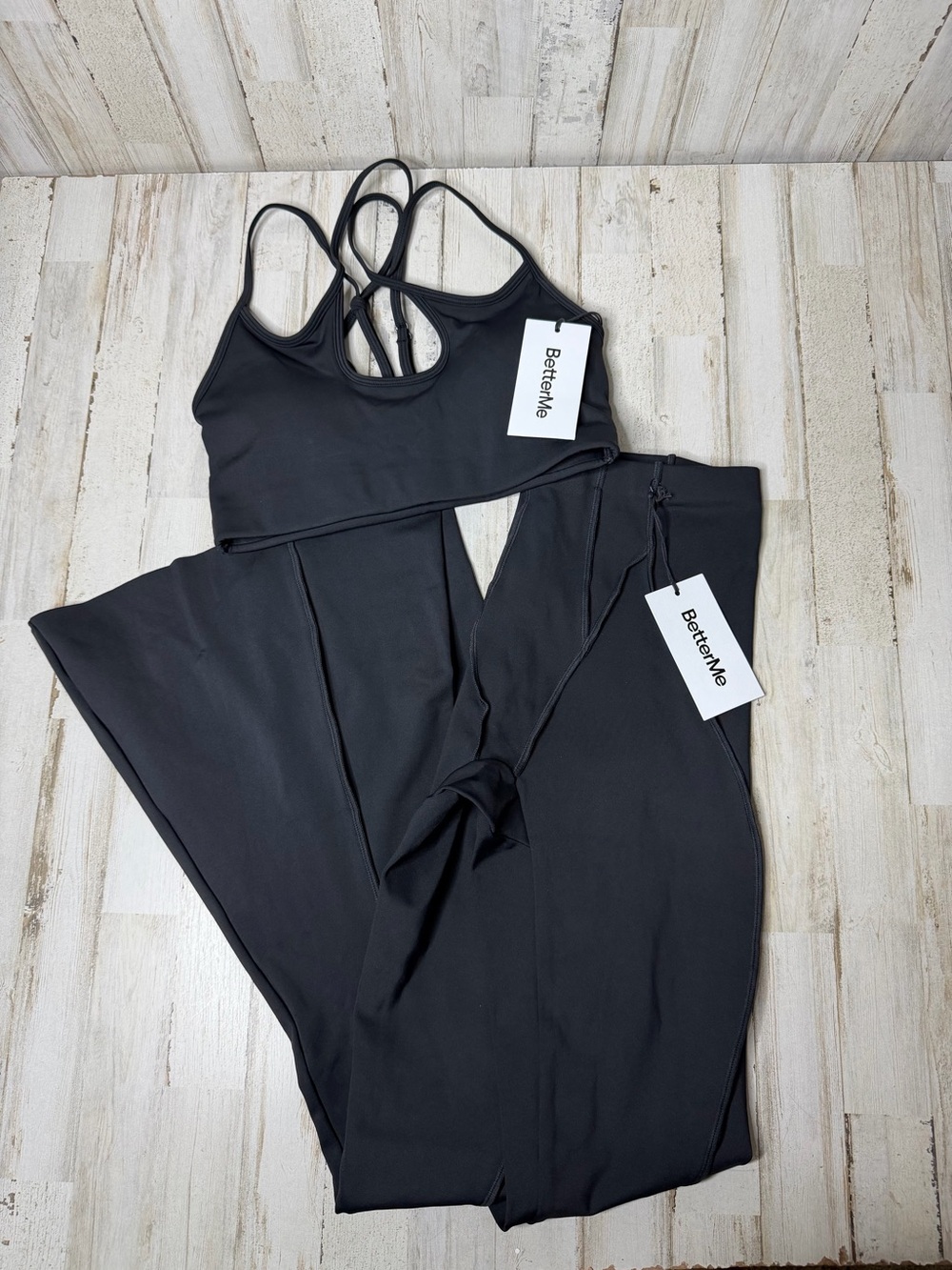 BTTRM Black Top and Leggings Set